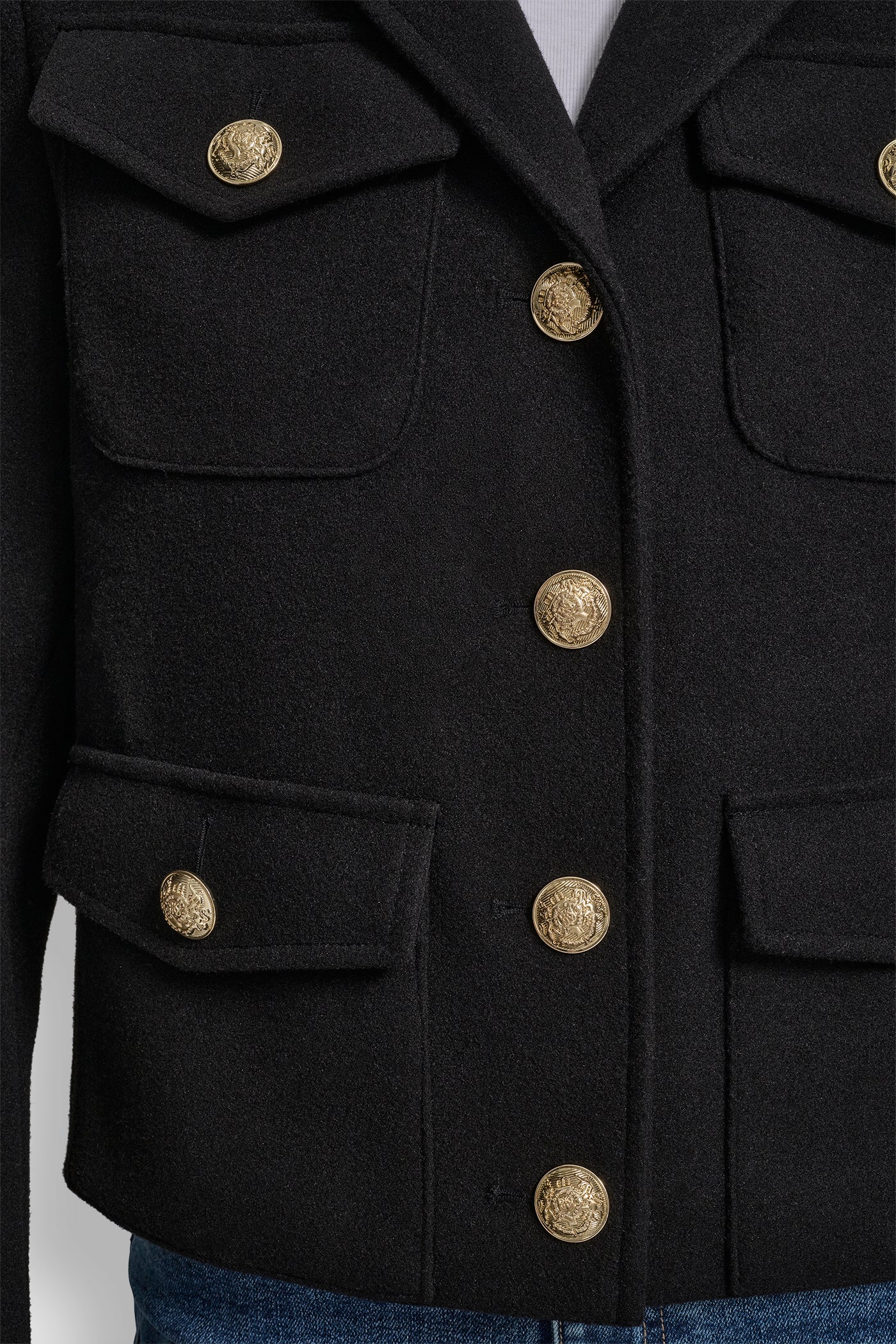 CROPPED FAUX WOOL JACKET - Image 4