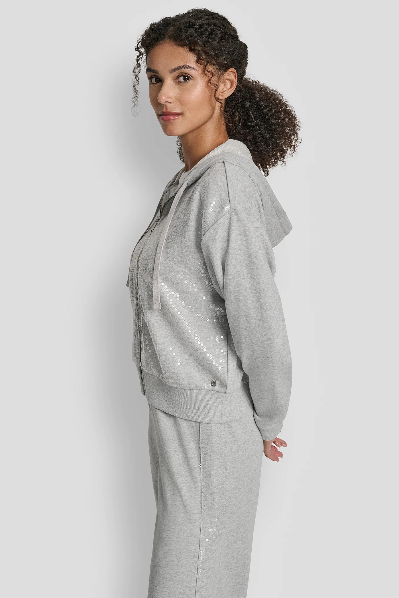 SEQUIN ZIP FRONT HOODIE - Image 4