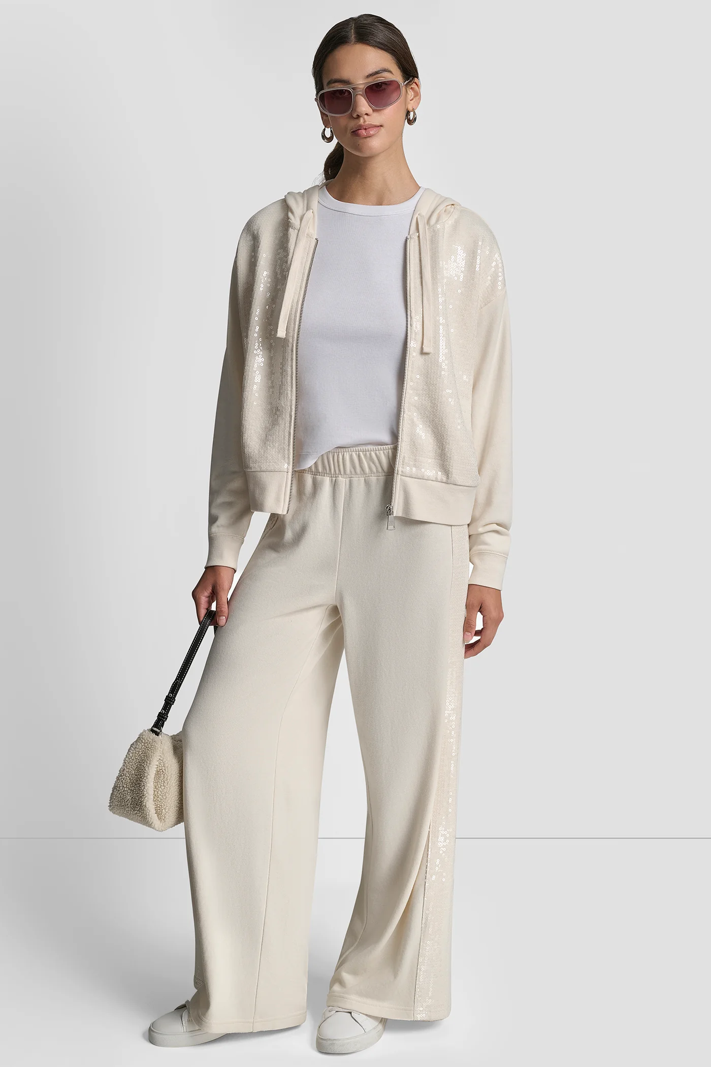 SEQUIN STRIPE WIDE LEG PANT - Image 7