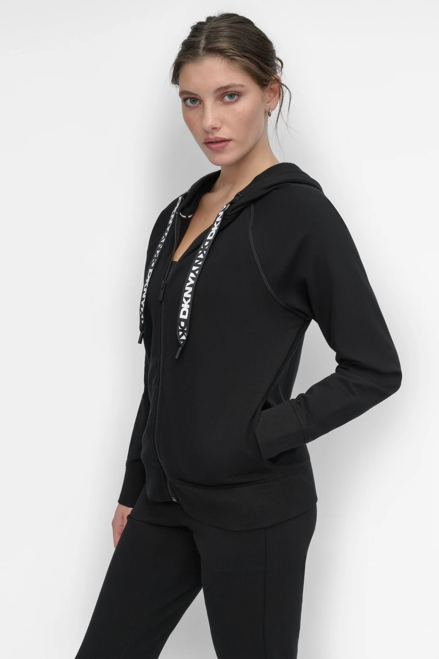 TWO TONE LOGO DRAWSTRING HOODIE - Image 3