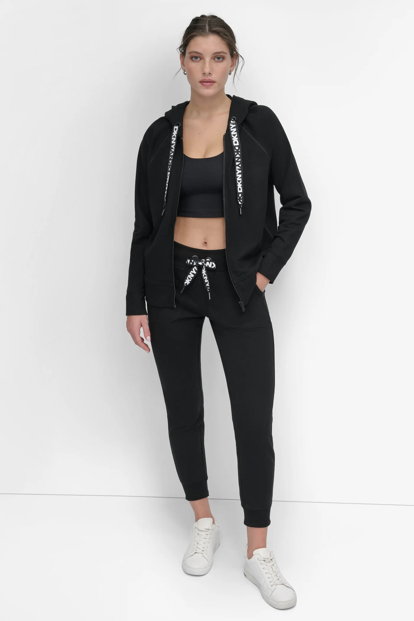 TWO TONE LOGO DRAWSTRING HOODIE - Image 6