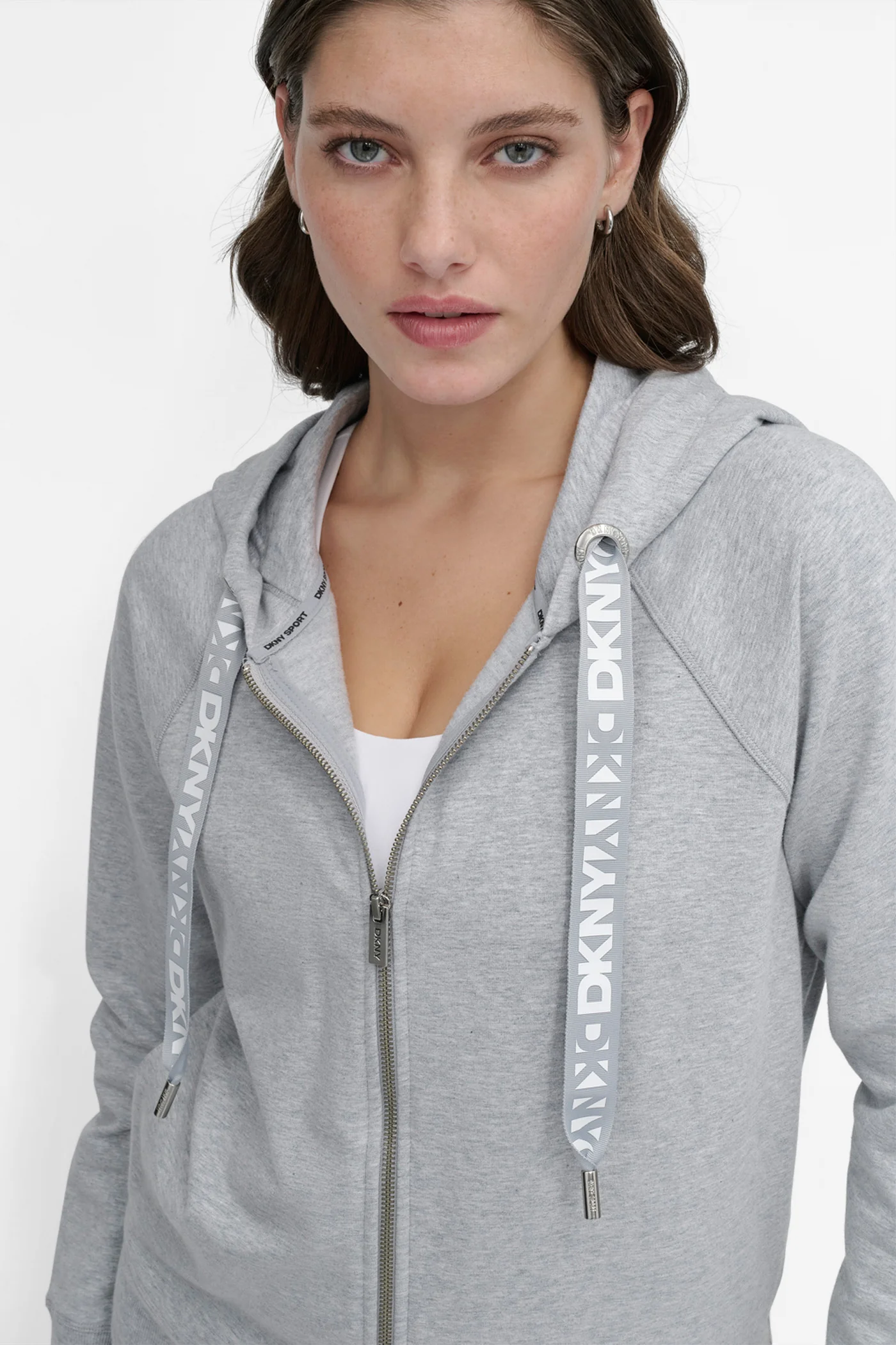 TWO TONE LOGO DRAWSTRING HOODIE - Image 4