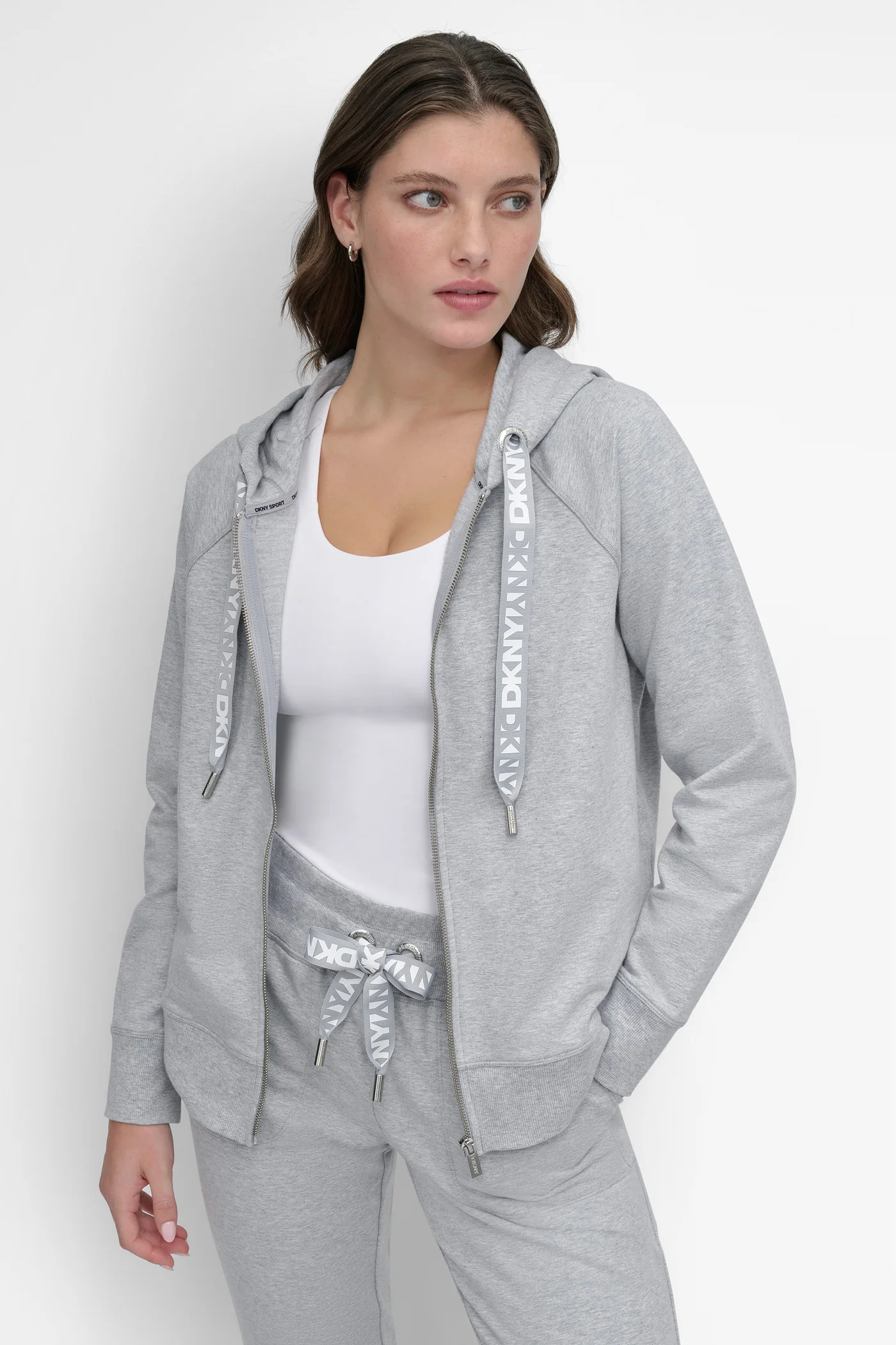 TWO TONE LOGO DRAWSTRING HOODIE - Image 7