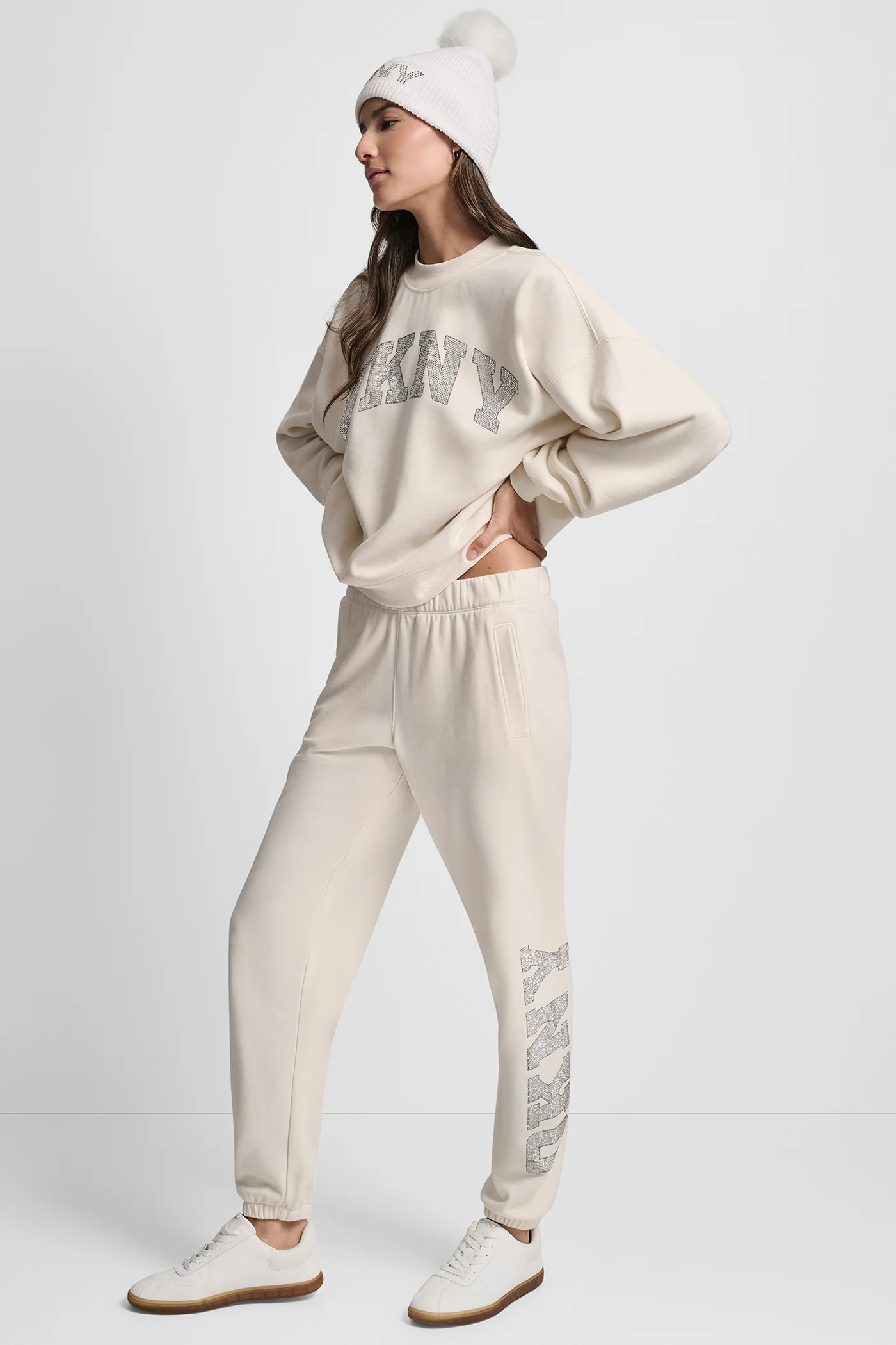 EXPLODED RHINESTONE VARISTY LOGO HIGH RISE RELAXED - Image 6