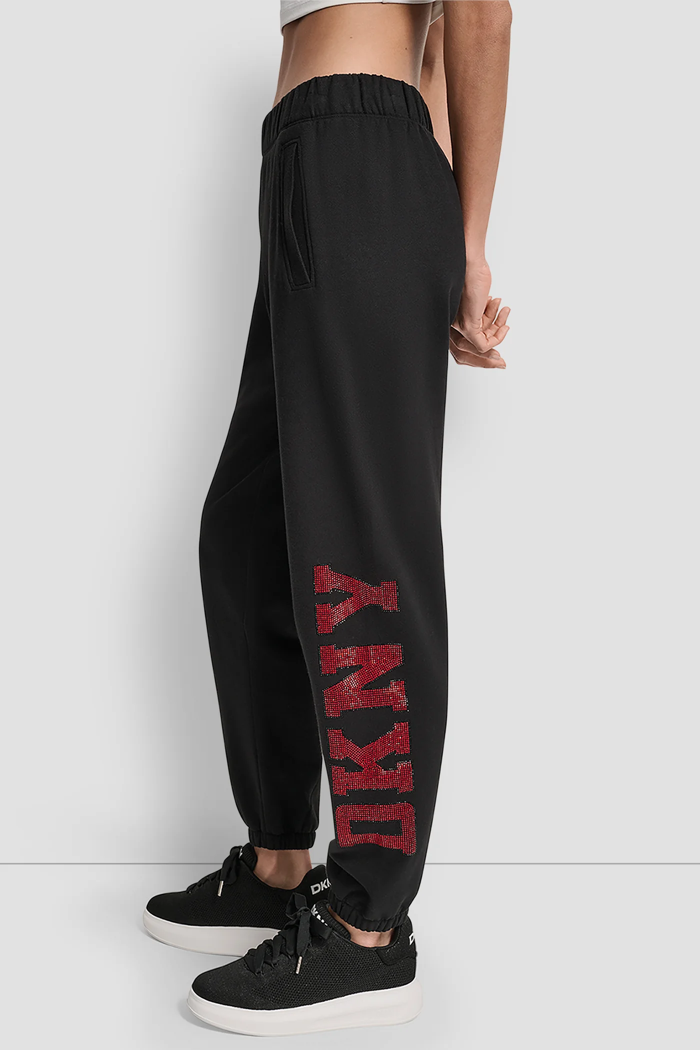 EXPLODED RHINESTONE VARISTY LOGO HIGH RISE RELAXED - Image 3