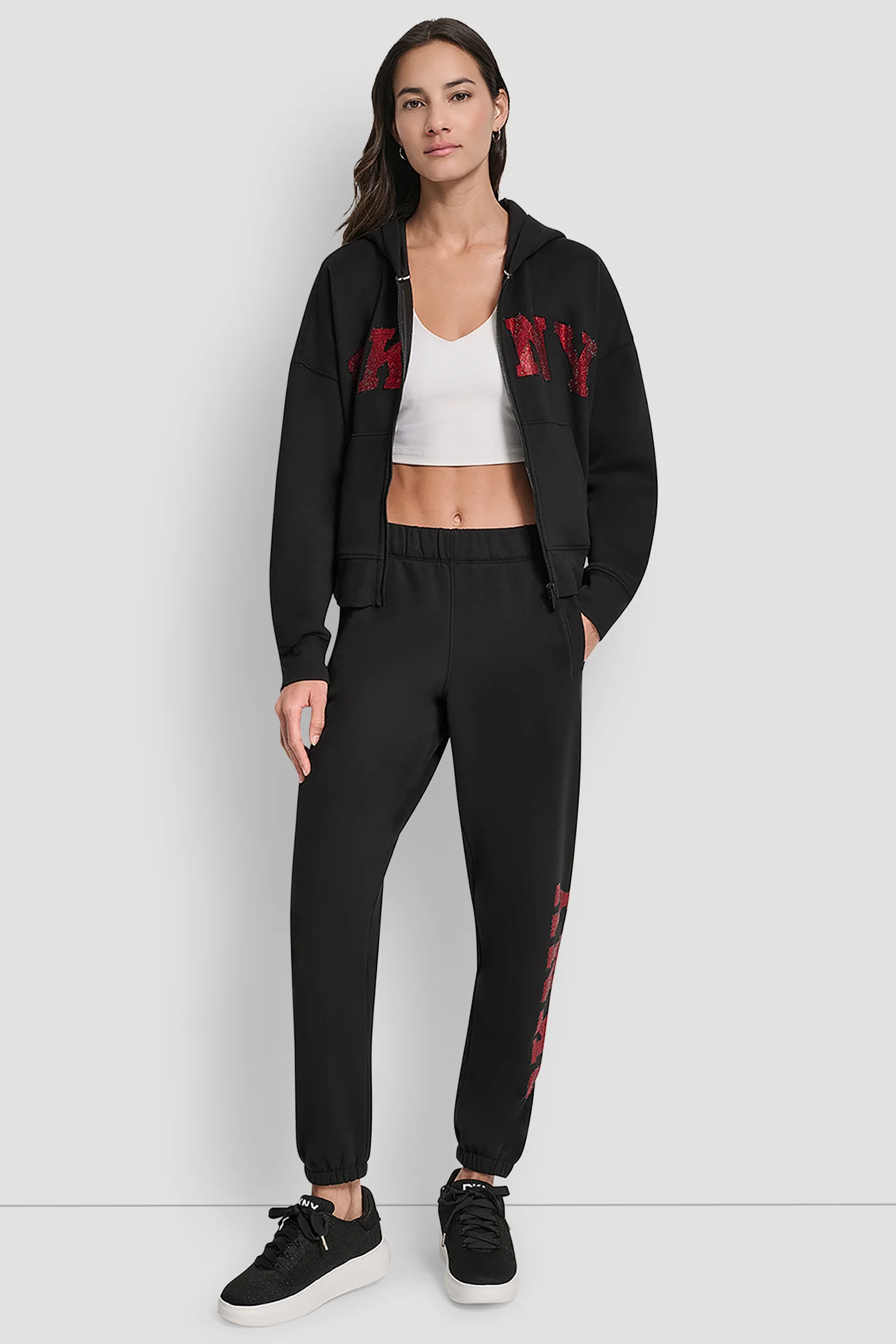 EXPLODED RHINESTONE VARISTY LOGO HIGH RISE RELAXED - Image 5