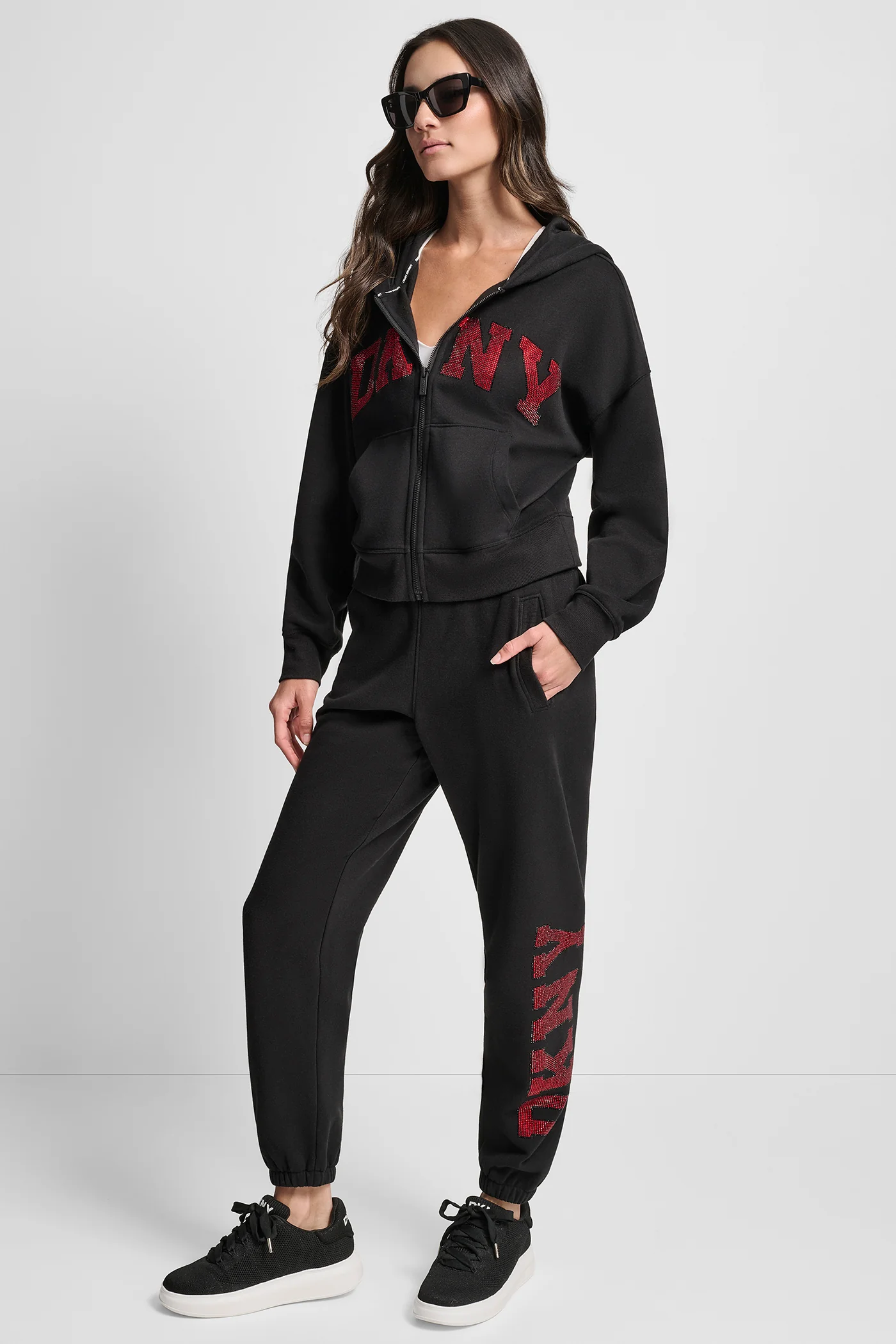 EXPLODED RHINESTONE VARISTY LOGO HIGH RISE RELAXED - Image 6