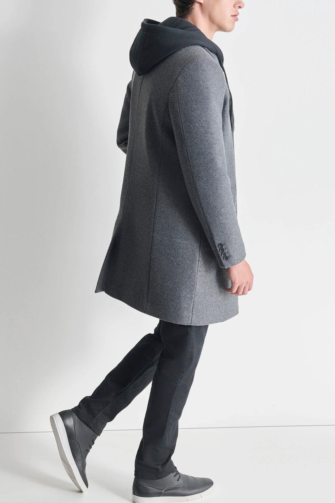 FAUX WOOL COAT WITH HOODED BIB - Image 9