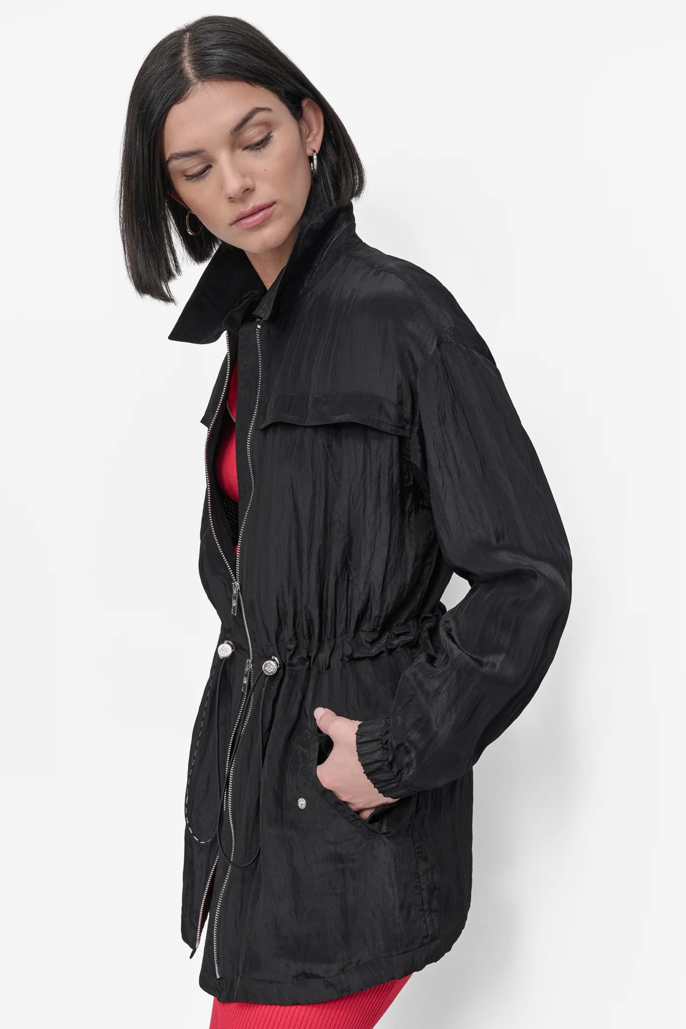 LONG SLEEVE TEXTURED ANARAK JACKET - Image 3