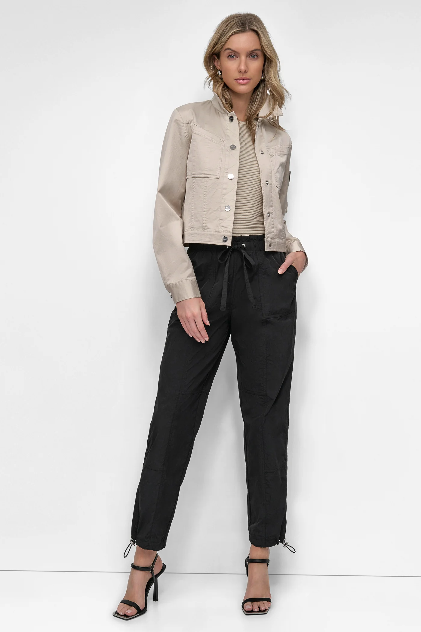LONG SLEEVE CROPPED SATEEN JACKET - Image 6